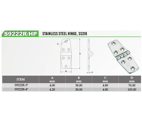 Bisagra Inoxidable Fundicion Ancha