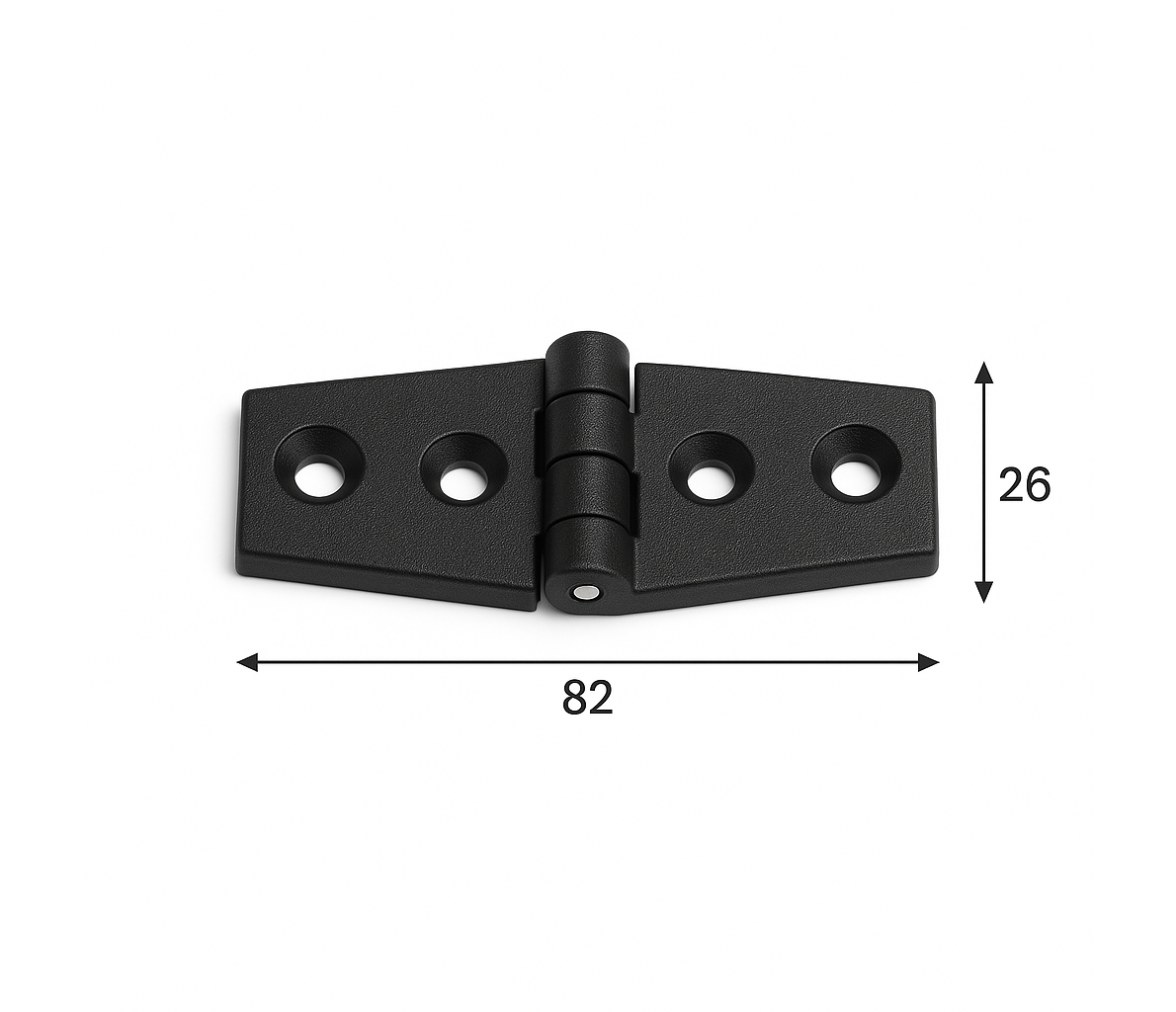 Bisagra Nylon Negra 82 x 26 mm