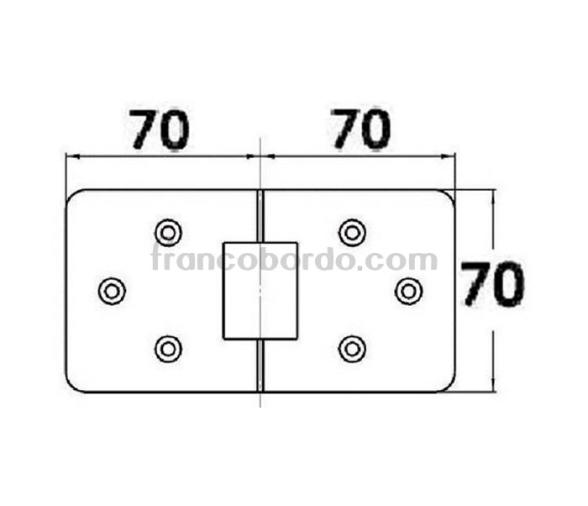 Bisagra Rectangular 180 Grados de Microfundicion