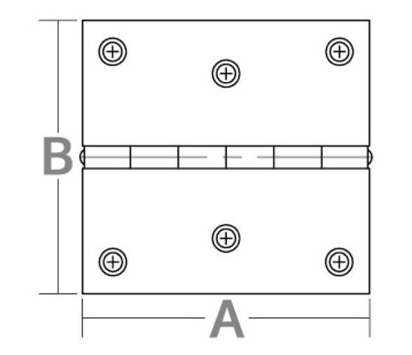 Bisagra Rectangular Acero Inoxidable 38 x 51 mm