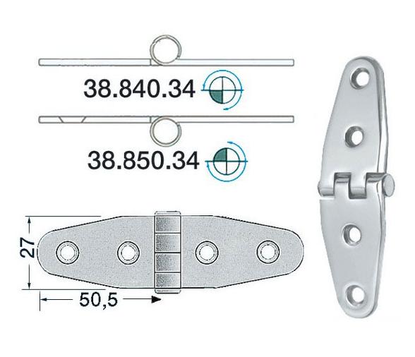 Bisagra Acero Inoxidable 101 x 27 mm Grosor 2 mm