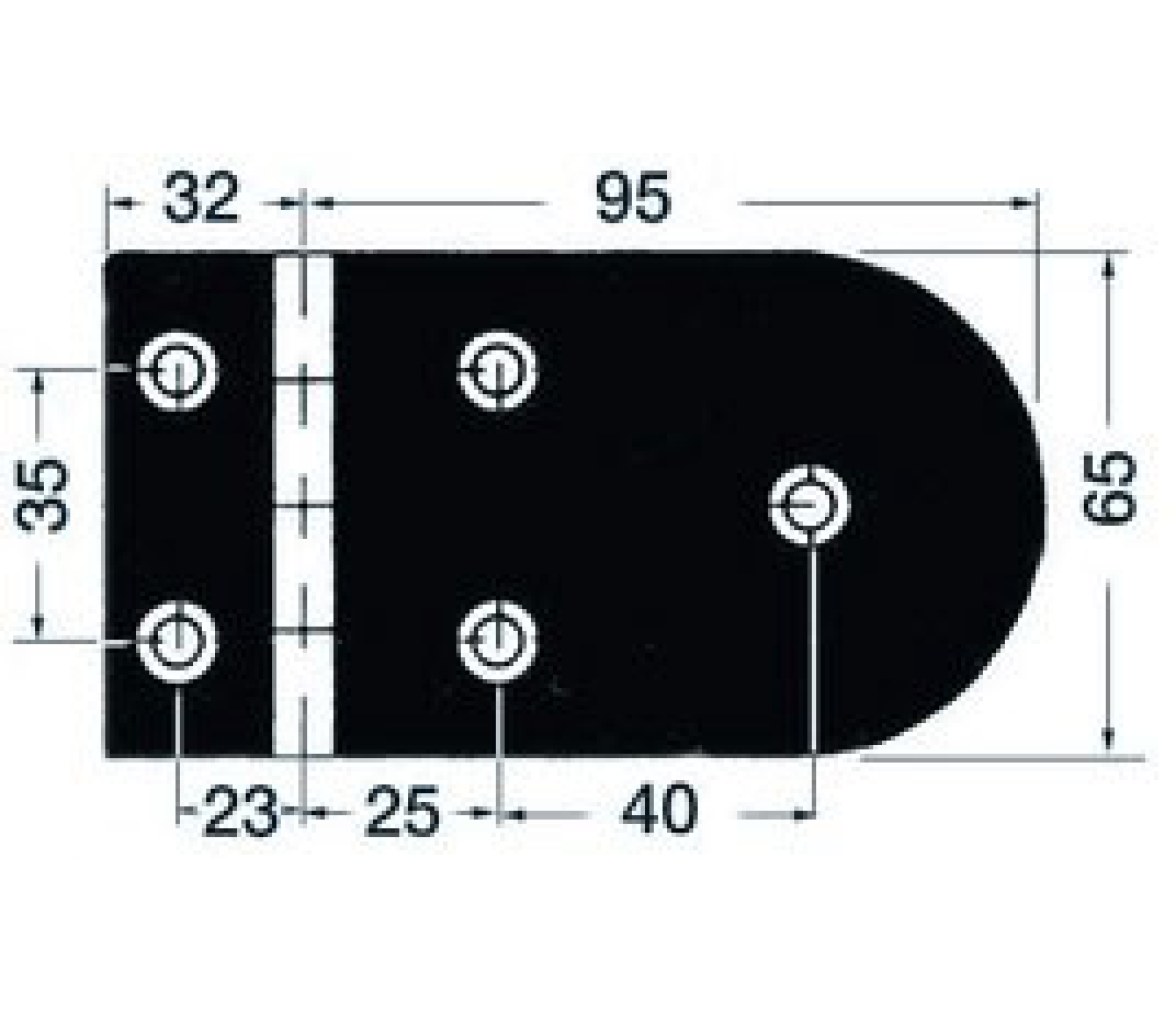 Bisagra Acero Inoxidable 128 x 65 mm Apertura 180 Grados