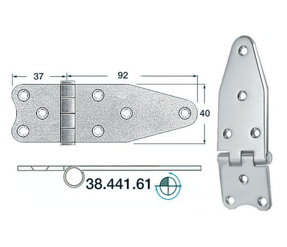 Bisagra Acero Inoxidable 129 x 40 mm Grosor 2 mm