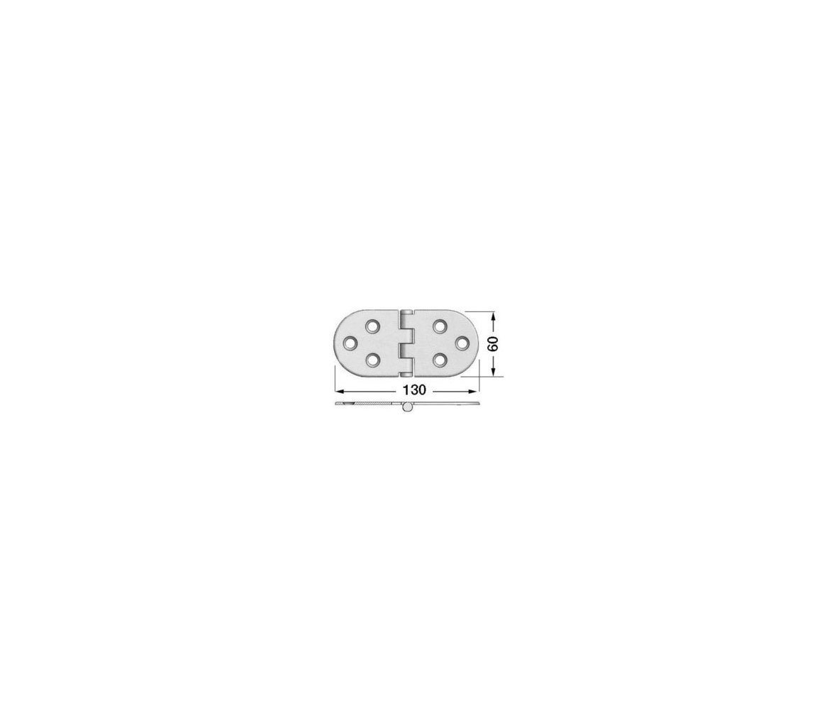 Bisagra Acero Inoxidable 130 x 60 mm Grosor 3 mm