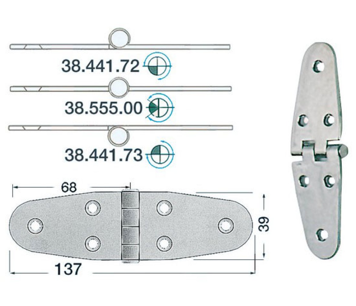 Bisagra Acero Inoxidable 137 x 39 mm Grosor 2 mm