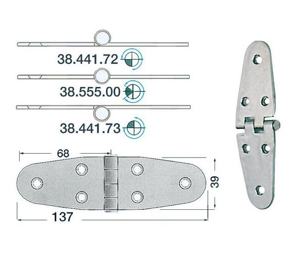 Bisagra Acero Inoxidable 137 x 39 mm Grosor 2 mm
