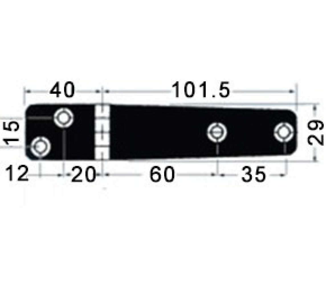 Bisagra Acero Inoxidable 141 x 29 mm Apertura 95 Grados