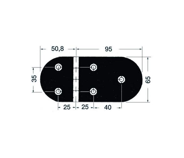 Bisagra Acero Inoxidable 145 x 65 mm Apertura 180 Grados