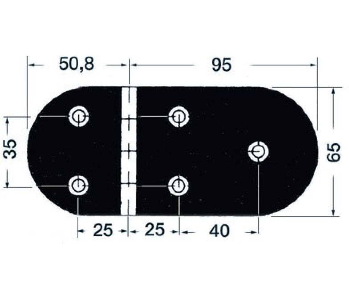 Bisagra Acero Inoxidable 145 x 65 mm Apertura 95 Grados