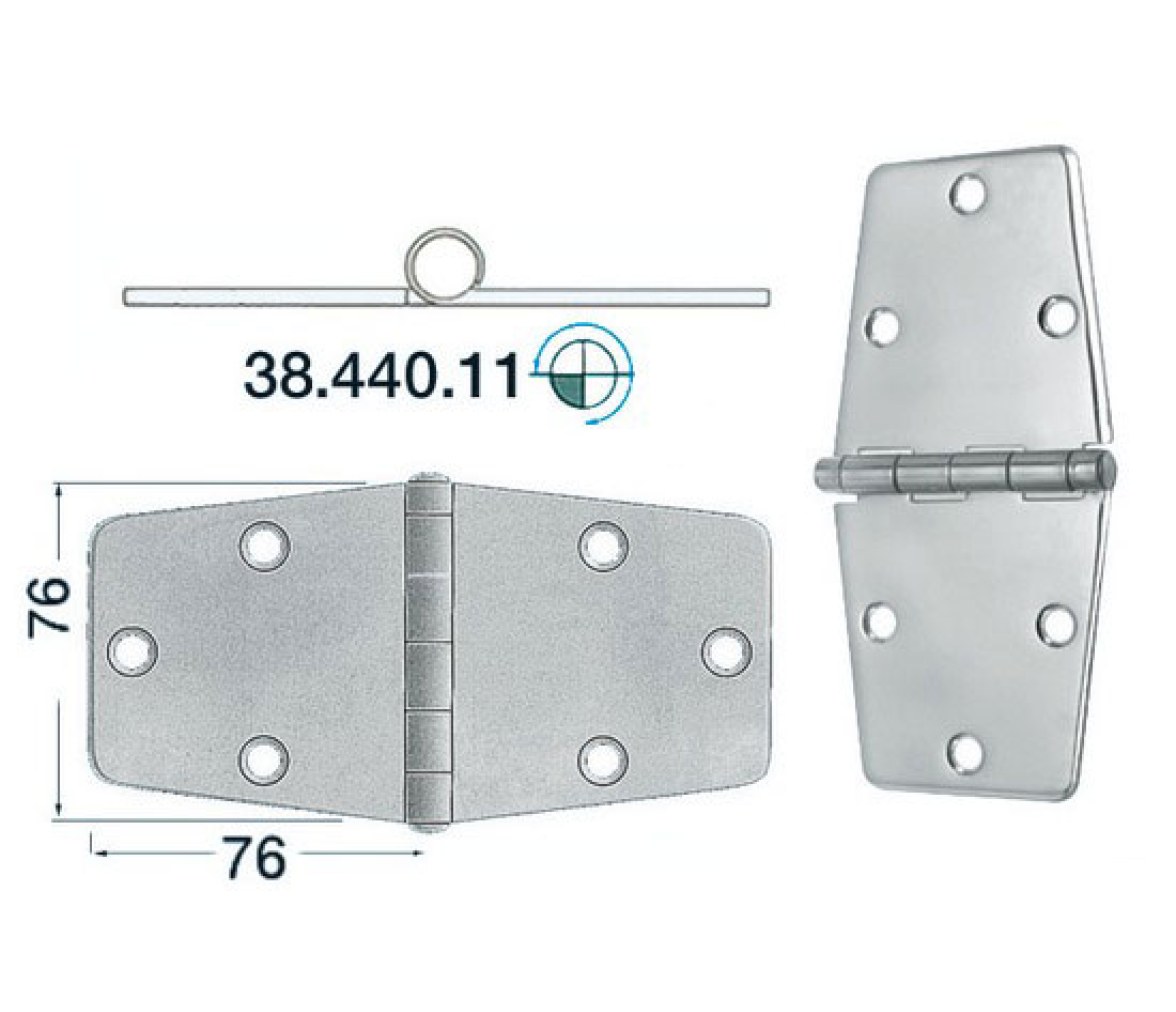 Bisagra Acero Inoxidable 152 x 76 mm Grosor 2 mm