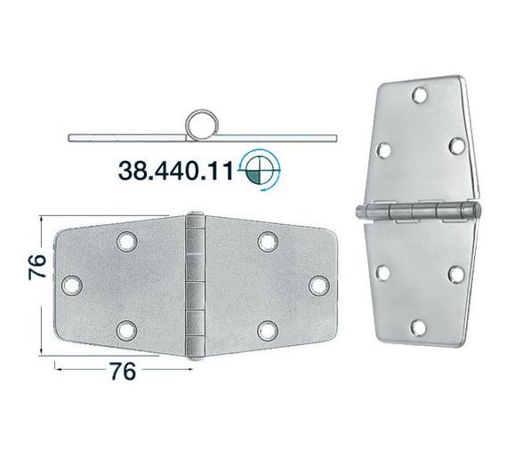 Bisagra Acero Inoxidable 152 x 76 mm Grosor 2 mm