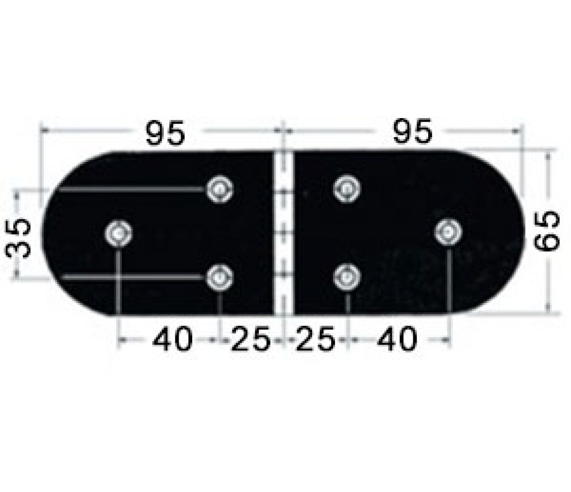 Bisagra Acero Inoxidable 190 x 65 mm con Pernos Apertura 95 Grados