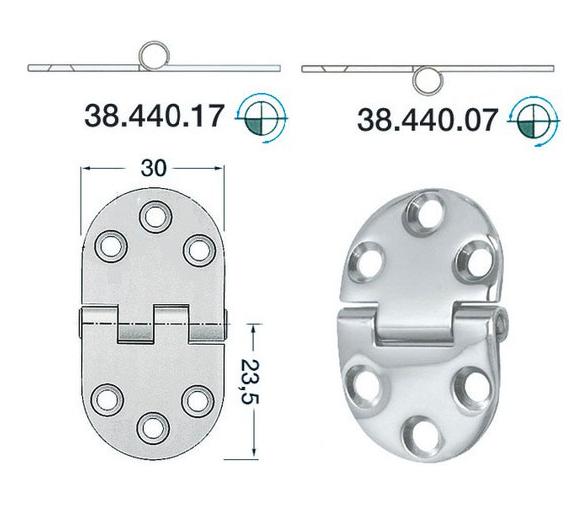 Bisagra Acero Inoxidable 47 x 30 mm Grosor 2 mm