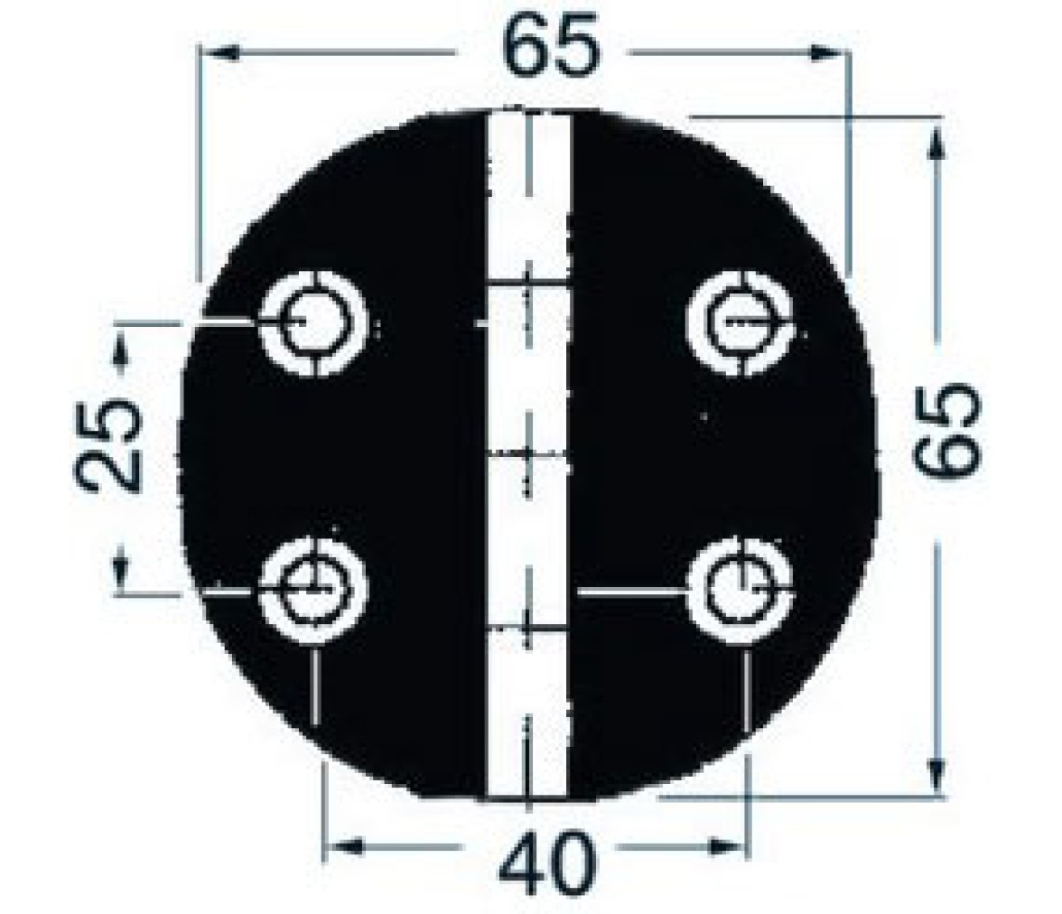 Bisagra Acero Inoxidable 65 x 65 mm Apertura 95 Grados