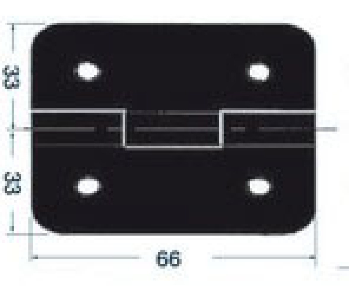 Bisagra Acero Inoxidable 66 x 66 mm Apertura 180 Grados