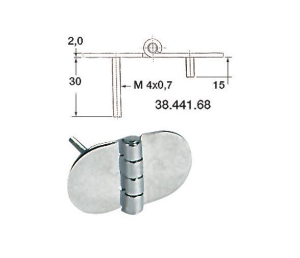 Bisagra Acero Inoxidable 68,5 x 38,5 mm con Pernos Apertura Derecha