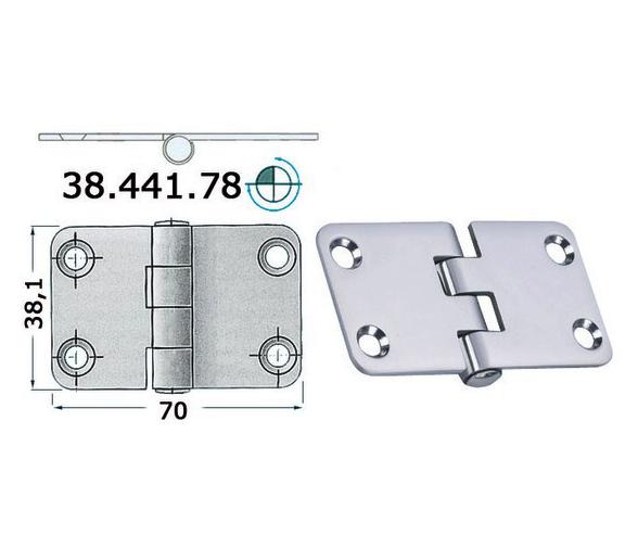 Bisagra Acero Inoxidable 70 x 38,1 mm Grosor 2 mm