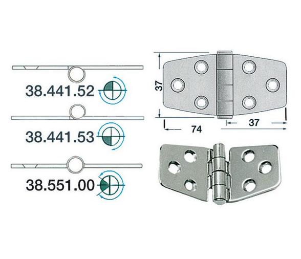 Bisagra Acero Inoxidable 74 x 37 mm Grosor 2 mm
