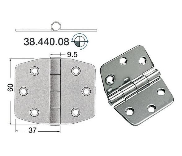 Bisagra Acero Inoxidable 74 x 60 mm Grosor 2 mm