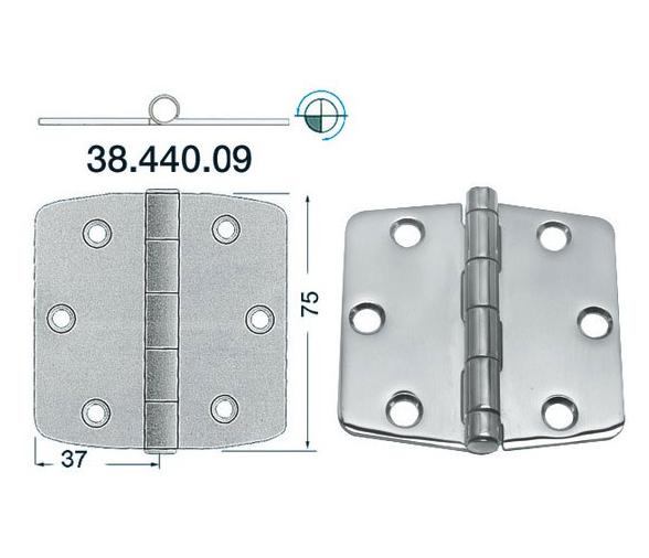 Bisagra Acero Inoxidable 74 x 75 mm Grosor 2 mm