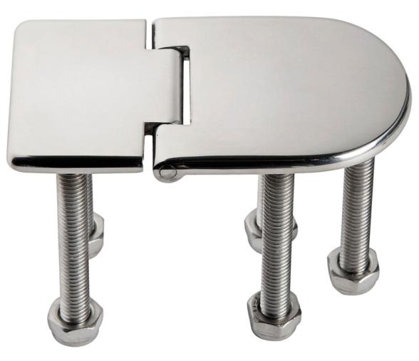 Bisagra Acero Inoxidable 76 x 40 mm con Pernos Apertura 95 Grados