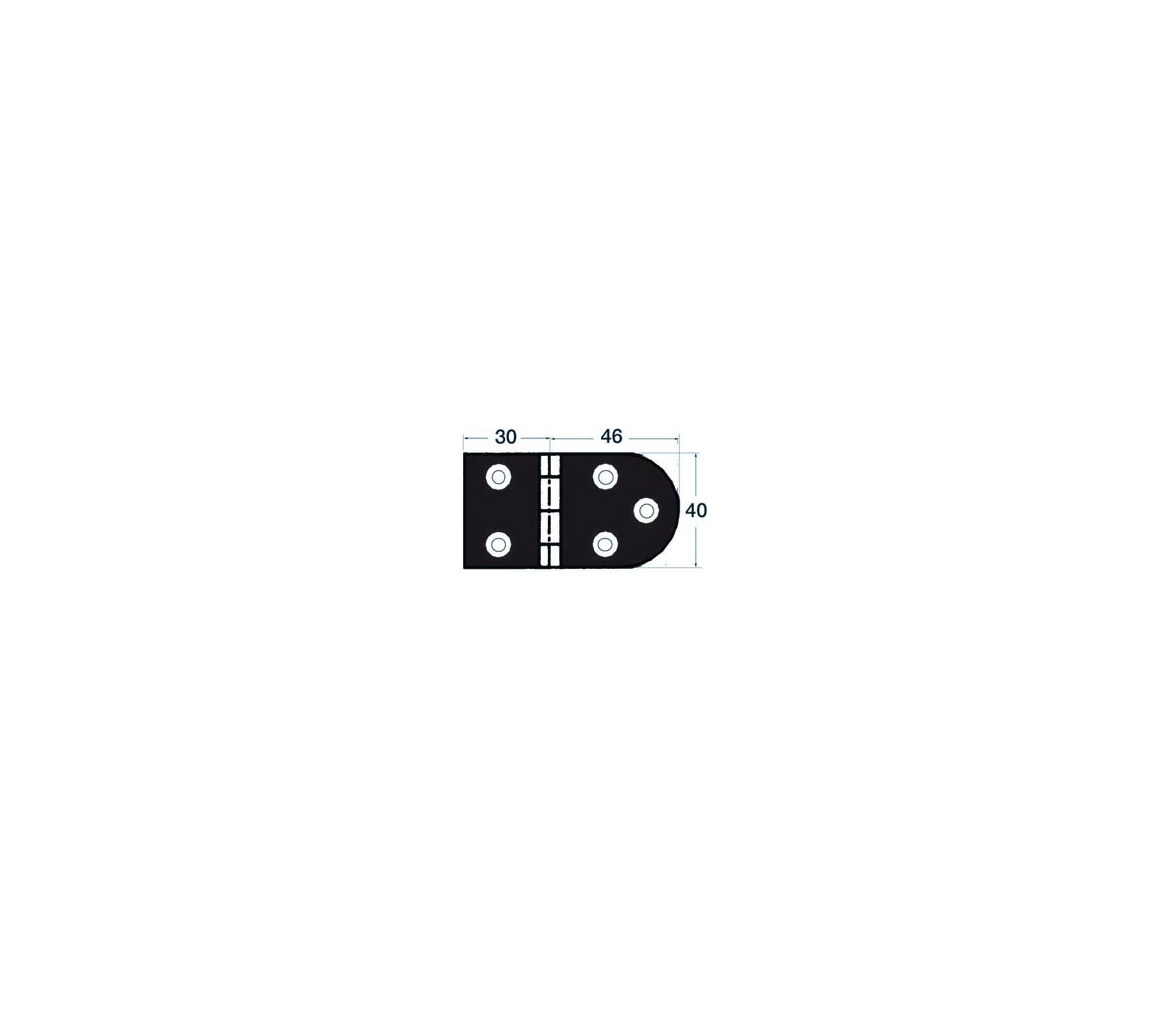 Bisagra Acero Inoxidable 76 x 40 mm con Pernos Apertura 95 Grados