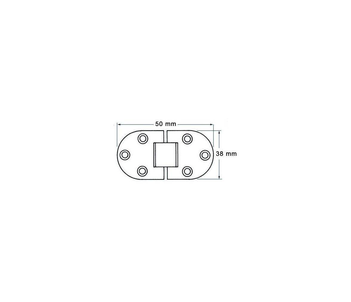 Bisagra Acero Inoxidable Plegable 50 x 38 mm