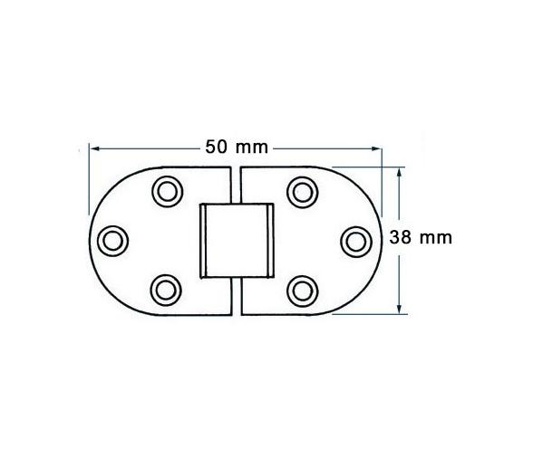 Bisagra Acero Inoxidable Plegable 50 x 38 mm