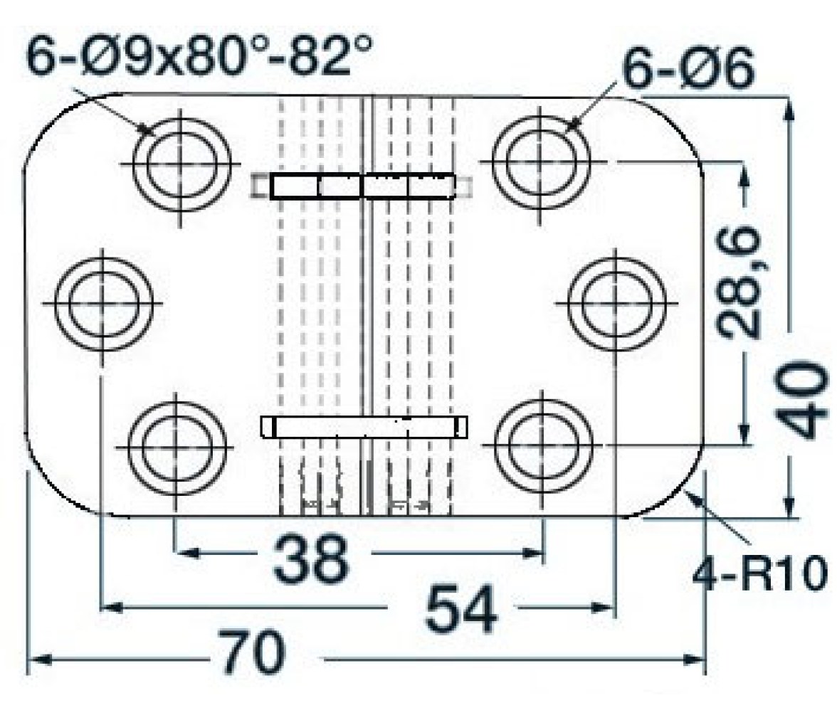 Bisagra Acero Inoxidable Plegable 69 x 40 mm