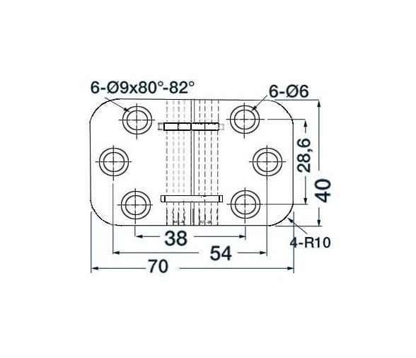 Bisagra Acero Inoxidable Plegable 69 x 40 mm