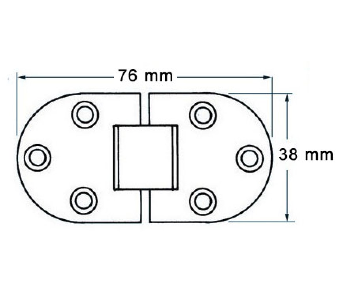 Bisagra Acero Inoxidable Plegable 76 x 38 mm