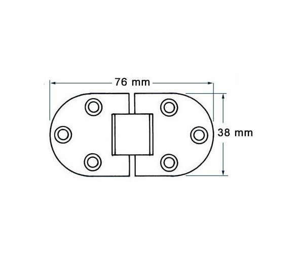 Bisagra Acero Inoxidable Plegable 76 x 38 mm