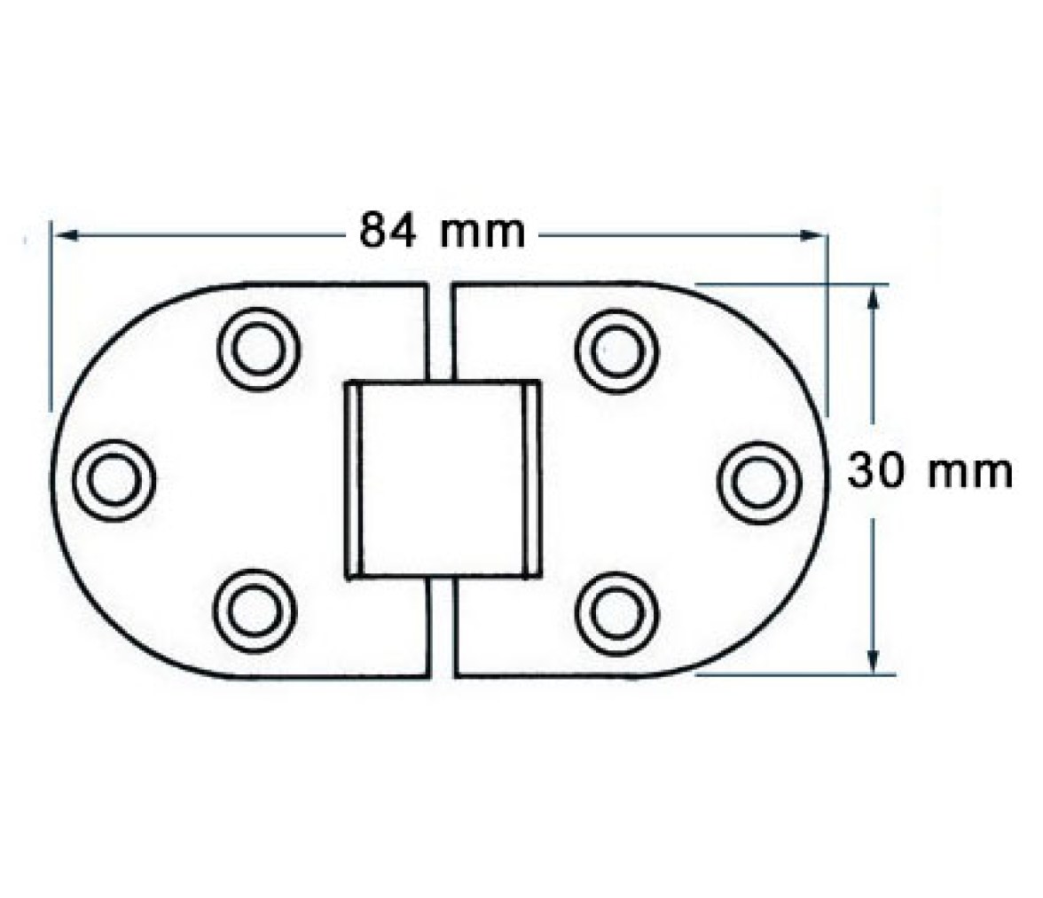 Bisagra Acero Inoxidable Plegable 84 x 30 mm