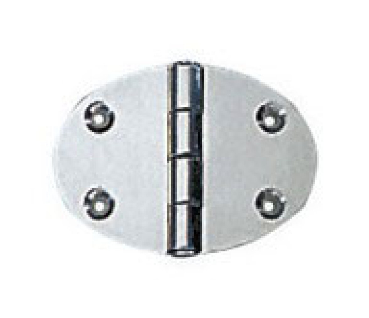 Bisagra Oval Eje Semi Incrustado Inox 78 x 56 mm