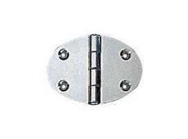 Bisagra Oval Eje Semi Incrustado Inox 78 x 56 mm