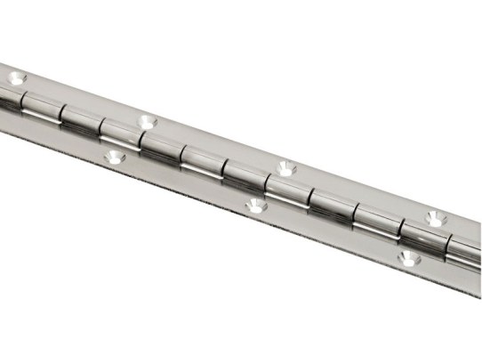 2 m Bar Inox Piano Hinge with Bores and Countersunk