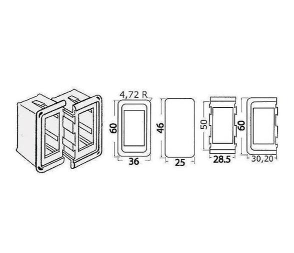 Bisel de plástico para interruptor