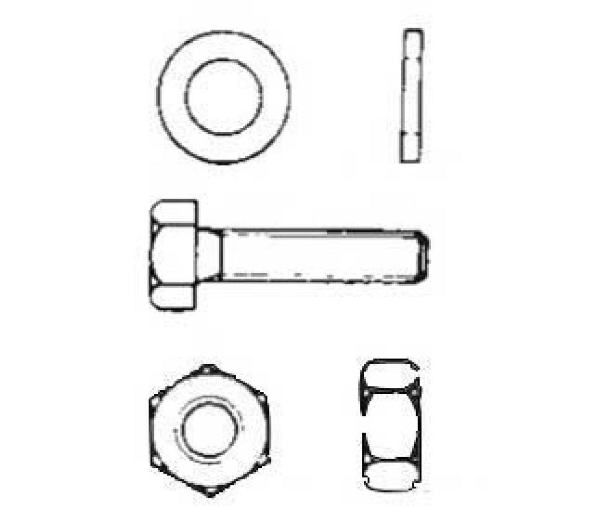 Blister Kit Tornillos Hexagonales Tuercas y Arandelas