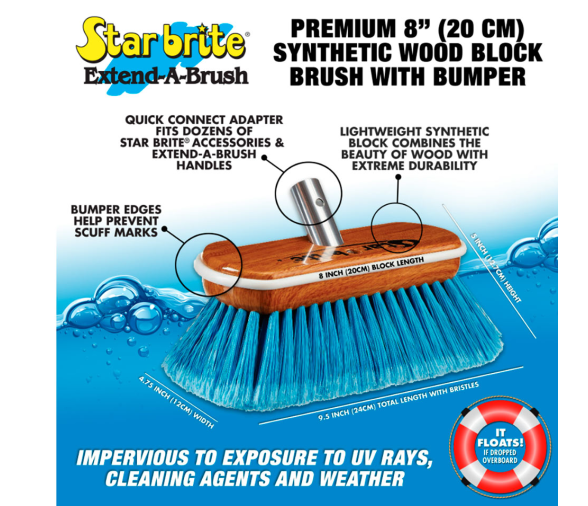 Starbrite Cepillo Deluxe De Madera 20 Cm Con Paragolpes