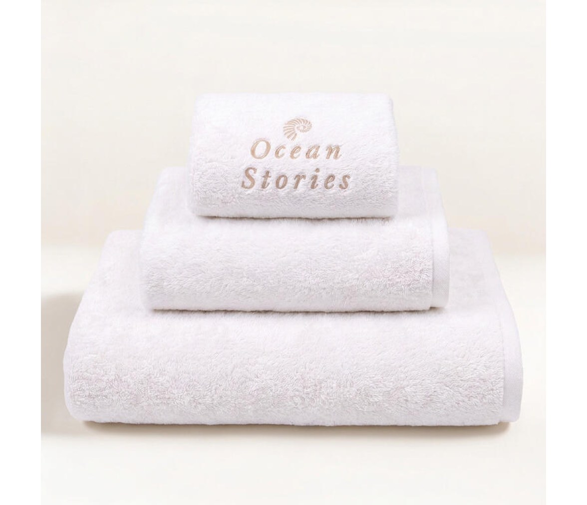 Blue Dreams - Toallas Terciopelo, Set 3 Pcs. - Blanco - Marine Business