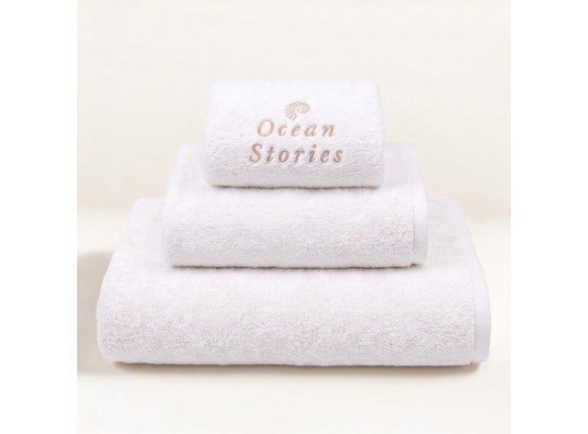 Blue Dreams - Toallas Terciopelo, Set 3 Pcs. - Blanco - Marine Business