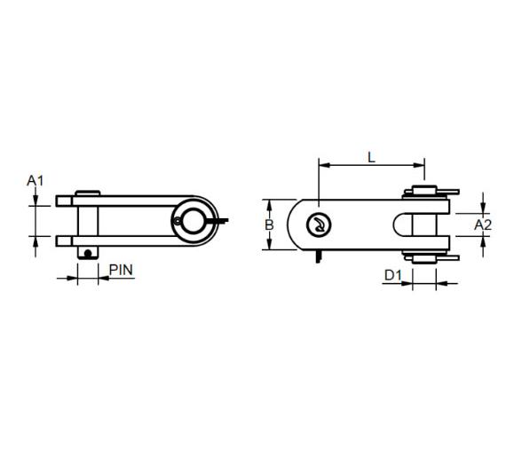 Blue Wave Toggle Doble Horquilla Escalonada