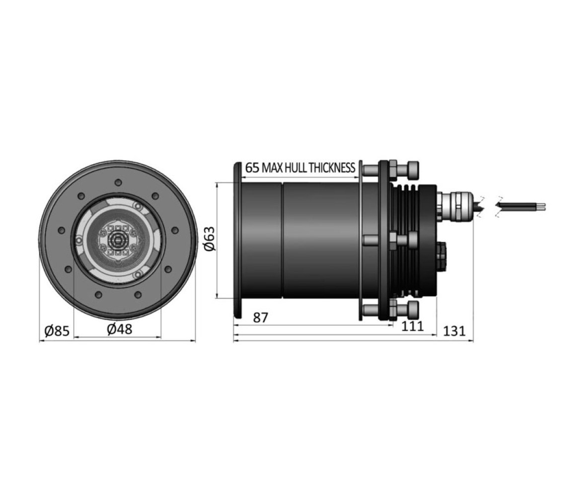 Bluefin Luz Subacuática LED Mako M12 24V