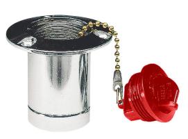 Bocas de Llenado en Laton Cromado-Fuel 51mm Tapon Rojo