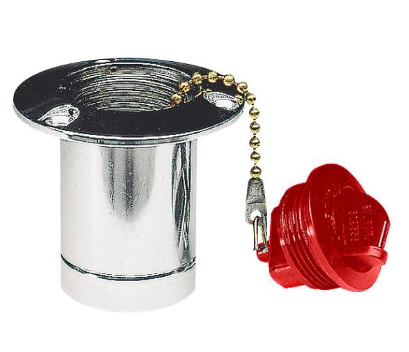 Bocas de Llenado en Laton Cromado-Fuel 51mm Tapon Rojo