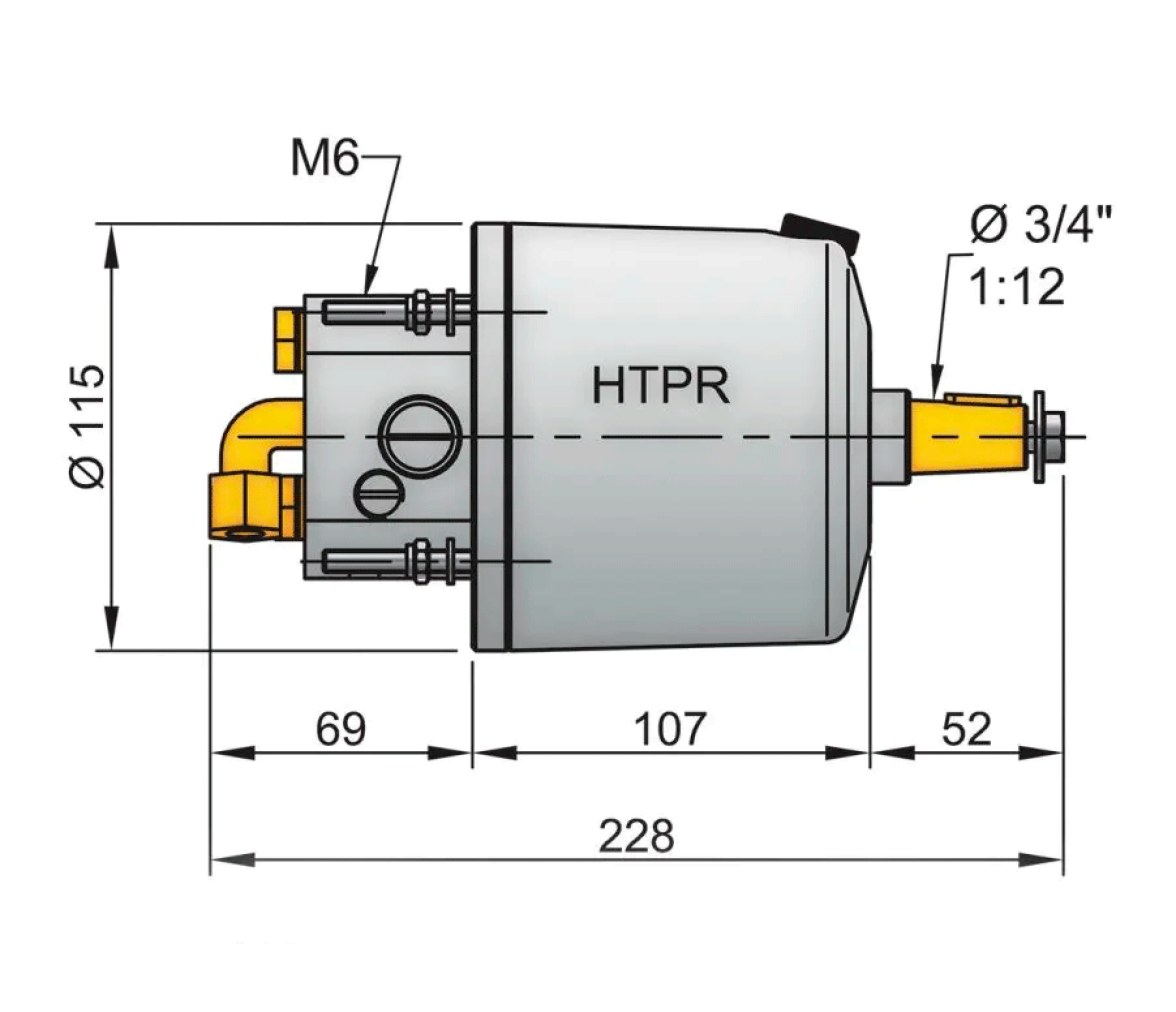 Vetus Bomba HTP30 con válvula anti-retorno, tubo Ø 10 mm