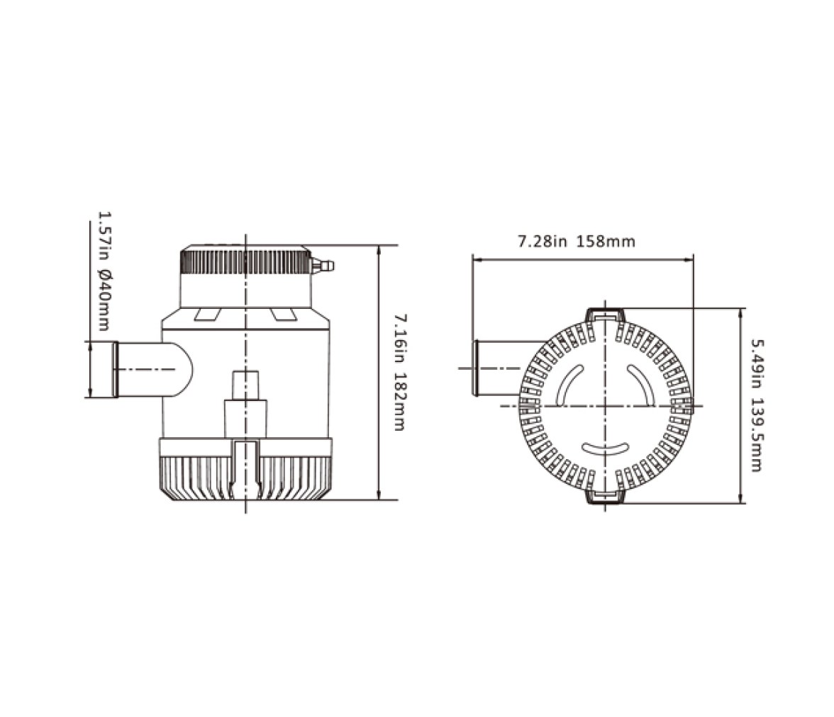 Bomba de Achique Sumergible 3500 GPH 24V