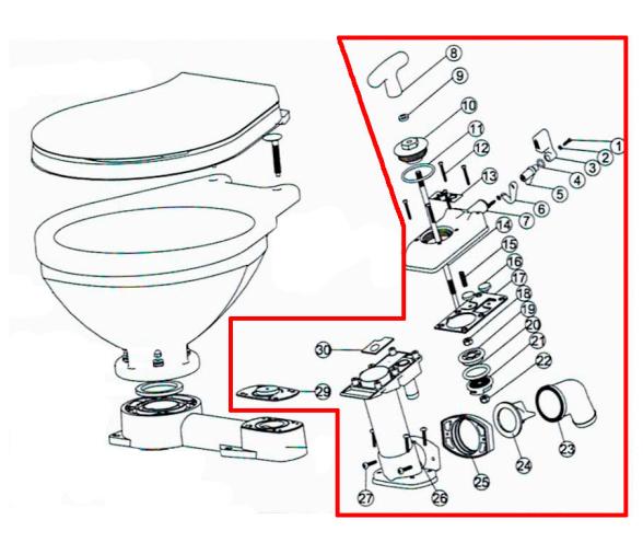Bomba de Repuesto para Inodoro Manual LT
