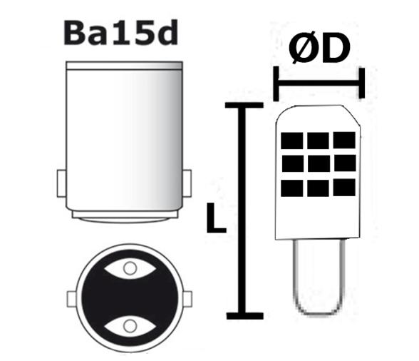 Bombilla LEDs BA15D 12-24V 1.5W