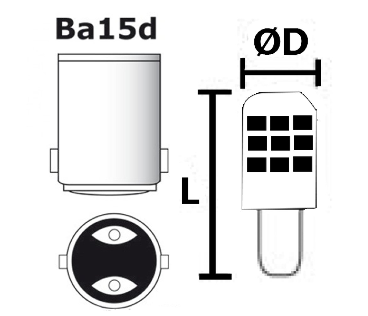 Bombilla LEDs BA15D 12-24V 3W